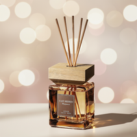 Bouteille en verre carrée noire pour diffuseur à bâtonnets, avec bouchon à vis, 50ml 100ml 150ml 200ml 250ml, pour ensemble diffuseur de luxe avec bâtonnets