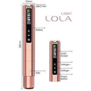 Máquina de Tatuaje Inalámbrica EZ <span class=keywords><strong>Lola</strong></span> Light PMU con Batería Adicional de 800mAh, Motor sin Núcleo, <span class=keywords><strong>Pluma</strong></span> de Maquillaje Permanente para Delineador de Ojos y SMP - Product Image 6