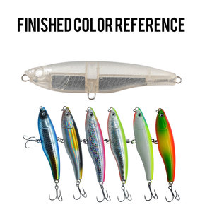 Señuelo de pesca en blanco sin pintar de 105 mm y 48 g, tipo minnow de superficie, pencil, crankbait duro <span class=keywords><strong>Yozuri</strong></span>, popper de sublimación para muskellunge, cuerpo de superficie. - Product Image 4
