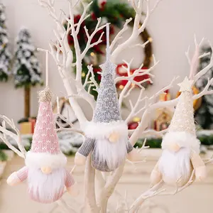 Рождественские гномы дерево кулон 3D Рождественские гномы плюшевые подвесные рождественские украшения кулон для украшения елки