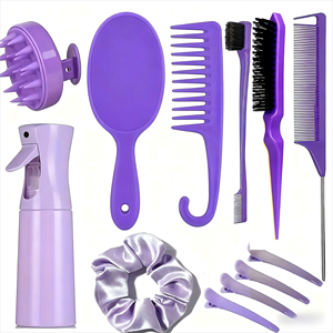 Bộ lược tạo kiểu tóc bằng nhựa thân thiện với môi trường 12 chiếc, phù hợp với mọi loại tóc, lược chải gỡ rối có chức năng tạo kiểu cho sử dụng tại nhà - Product Image 2