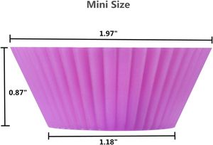Food Grade Reusable Nonstick Mini Round Pastry Muffin <b>Silicone</b> Cupcake Liners Cake <b>Baking</b> Molds - Product Image 6