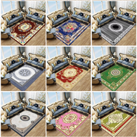 Tapis de sol personnalisé en velours noir et gris, imprimé, antidérapant, doux, pour salon, tapis moderne à bordures géométriques, décoration d'intérieur, grand format