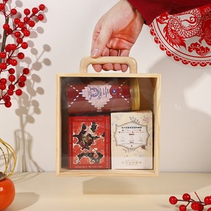 Wooden <b>Gift</b> <b>Box</b> <b>With</b> Acrylic <b>Lid</b> Rectangle Pine Handmade For Holidays Birthdays Weddings Packaging - Product Image 5