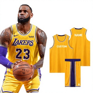 โรงงานขายส่ง OEM ชุดยูนิฟอร์มบาสเก็ตบอลแบบกำหนดเอง ชุดกีฬา พิมพ์ชื่อทีมและหมายเลขฟรี กางเกงขาสั้น โพลีเอสเตอร์ 100% - Product Image 2