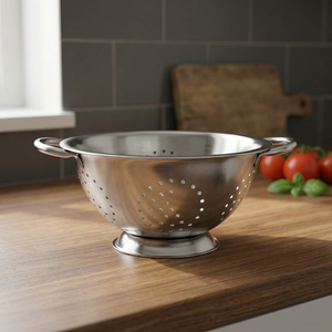 Durable Stainless Steel Eco-Friendly Deep Colander Bowl with Lid Fine Mesh Stable Base Dishwasher Safe Efficient Food <b>Draining</b> - Product Image 3