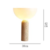 Lampe de table classique vintage à intensité variable avec base en marbre naturel et abat-jour en tissu blanc pour la lecture, la chambre à coucher, le salon