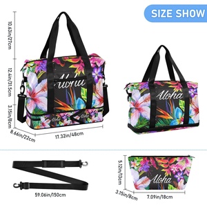 Sac de voyage Aloha personnalisé avec imprimé Puakenikeni, extensible, pliable, séparation sèche et humide, sacs de sport imperméables - Product Image 2