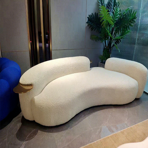 Canapé modulaire SenYu de style nordique moderne, luxe léger, tissu <span class=keywords><strong>en</strong></span> laine d'agneau, design incurvé artistique pour <span class=keywords><strong>petit</strong></span> salon familial, magasin de vêtements - Product Image 2