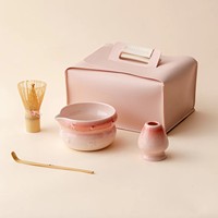 Kit de Voyage Personnalisé pour Bol à Matcha en Céramique Chasen, Ensemble Matcha Transparent avec Sac, Fouet à Matcha OEM et Emballage