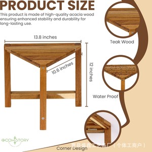 Tabouret triangulaire en bois pour salle de bain, toilettes, douche, tabouret bas avec design stable pour usage domestique - Product Image 5