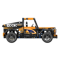 BigWheel - Juego de Construcción de Bloques de ABS Educativo Personalizado de 732 Piezas, Escala 1:14, Transformable 2 en 1, Coche de Carreras F1 (de Retroceso), Transporte
