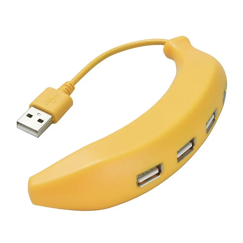 かわいい4-in-1 USBミニハブラブリーバナナOTG、ギフトフードハブ用4ポート2.0USBCインターフェース在庫あり