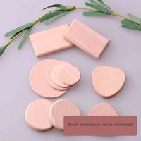 1.5 "Embellissement de disques en bois de hêtre vierges de cercle rond en bois non fini pour l'art et l'artisanat