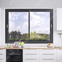 Modernes Elegantes Glasfenster mit Aluminiumlegierungsrahmen Thermisch Getrenntes Horizontales Schiebedesign für Heim- und Hotelnutzung im Wohnzimmer