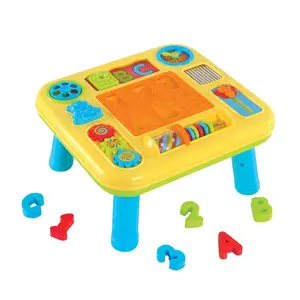 Mesa de atividades para crianças, brinquedo sensorial de plástico educacional em forma de letras e números, ideal para bebês