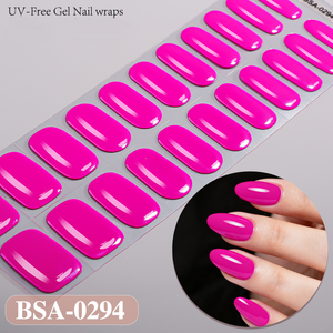 Bandes adhésives pour <span class=keywords><strong>ongles</strong></span> multicolores, gel solide sans besoin de lampe UV, autocollants pour nail art, plusieurs options de couleurs unies - Product Image 1