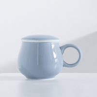 Tasse à café ou à thé en porcelaine émaillée de couleur personnalisée en forme de pomme, avec infuseur et couvercle, 360 ml, style chinois, emballage en boîte cadeau