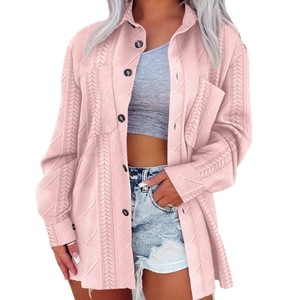 Cárdigan de Punto con Cuello Solapa y Botones para Mujer, Tallas Grandes, Color Sólido, Estilo Casual, Otoño-Invierno, Dropshipping Shopify - Product Image 1