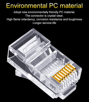Connecteurs RJ45 traversants 1U 3U 5U 6U 15U 30U 50U, 500 pièces 1000 pièces par sac, Cat5e Cat6 UTP, connecteur mâle RJ45