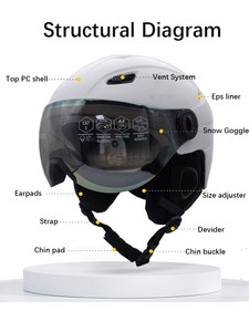 Casque de ski et de <span class=keywords><strong>neige</strong></span> unisexe de haute qualité, <span class=keywords><strong>produit</strong></span> OEM approuvé CE EN1077 pour l'hiver - Product Image 5
