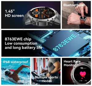 Montre connectée Stratos originale pour hommes, écran AMOLED 1.45 pouces, surveillance de la santé 24h/24, étanche, appels Bluetooth, montre connectée <span class=keywords><strong>militaire</strong></span> - Product Image 6