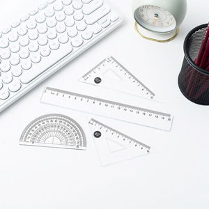 4 Pieces Geometry <strong>Set</strong> Protractor Ruler <strong>Set</strong> - Product Image 5