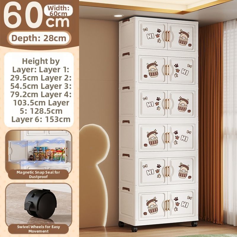 58.5 cm wide electroplated handle storage cabinet coffee bear