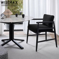 WISEMAX FURNITURE Chaise de café commerciale moderne nordique en bois massif chaise de salle à manger de luxe en bois et tissu pour la maison