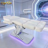 Table de massage électrique moderne de haute qualité pour salon de beauté, avec éponge haute densité et 3 moteurs, idéale pour les soins du visage et la thérapie en spa, pour salon de beauté ou usage domestique.