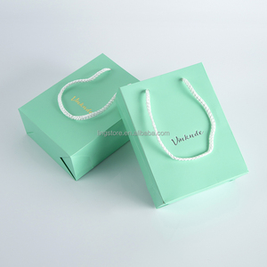 16x8x22cm <b>Light</b> Green Luxury Kraft Paper Bag with Handle for Jewelry Gift Packaging - Product Image 3