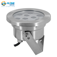 Lampu Kolam Renang LED Stainless Steel Tahan Air IP68 12V 24V Warm White untuk Lanskap, Lampu Sorot Bawah Air untuk Air Mancur