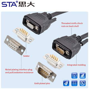 E-DB9 D15H Không Thấm Nước IP67 Cắm Cáp Ổ Cắm Kết Nối Nam Nữ Cáp Lắp Ráp Cắm Kết Nối PVC 0.5M 1M 2M 3M - Product Image 3