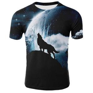 Estate Casual uomo lupo animale 3D stampato t-shirt a manica corta top con spedizione a goccia all'ingrosso disponibili - Product Image 1