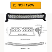 22 32 42 50 52 Inch Gebogen Led Licht Bar 120W 180W 240W 288W 300W spot Flood Dual Rij Rijden Offroad Auto Tractor Vrachtwagen 4X4 Suv