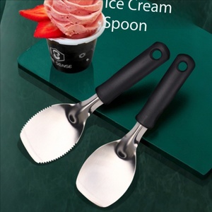 Cuillère à glace en acier inoxydable SFB118, spatule de cuisine multifonction à bord dentelé avec poignée antidérapante pour la crème glacée - Product Image 2
