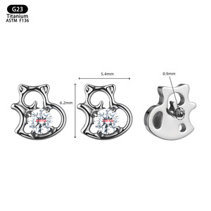 G23 Titanium Gourd Shape Earrings With White <b>Crystal</b> Prong Setting For Ear Lip Piercing Jewelry - Product Image 4
