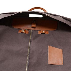 Muestra Gratuita, Fabricación OEM, Logotipo Personalizado, Bolsa de Lona Encerada Marrón, Portátil y Resistente, para Empacar Ropa, Funda de Viaje para Trajes - Product Image 6