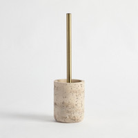 Ensemble d'accessoires de salle de bain en polyrésine moderne Décoration de la maison Petit trou et effet marbre Résine de salle de bain Ensemble de 5 pièces