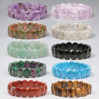 Bracelet unisexe en pierre naturelle œil de tigre, plaque ovale à facettes, énergie de guérison, cadeau idéal pour la vente en gros