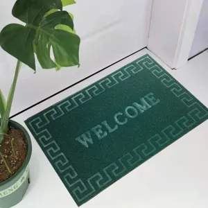 plastic outdoor indoor cushion pvc coil welcome entrance front door mat customized logo doormat