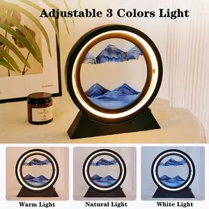 Creative אור יוקרה אישיות קישוט 3D זרימת קישוטי שולחן מנורת חול טובעני מנורת עבור שינה