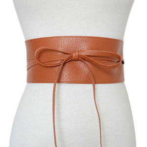 Ceinture large en similicuir souple couleur métallique à nouer, ceinture de robe à sequins - Product Image 1
