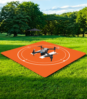 Landing Pad Square Foldable Waterproof Helipad dengan Lubang Pengikat untuk DJI Mini 4 Pro Air 3 Mavic 3 FPV RC