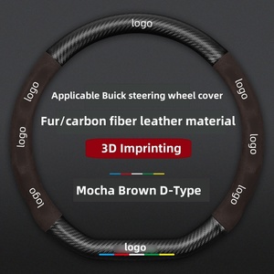 Accessoires automobiles de concepteur de Guangdong Couvre-volant en <span class=keywords><strong>cuir</strong></span> et fourrure avec logo personnalisé - Product Image 5