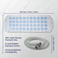 Matelas de bain à bulles portable haute densité 300 jets, masseur de bain à bulles, 6 niveaux d'intensité, hydrothérapie, pliable, étanche, universel pour baignoire