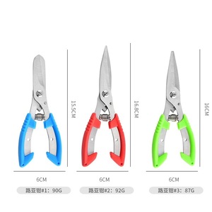 Alicates de pesca de acero inoxidable, punta redonda azul, tijeras de pesca multifuncionales duraderas para cortar líneas y manipular señuelos - Product Image 3