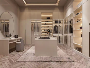 Armoire sur mesure <span class=keywords><strong>de</strong></span> luxe avec portes coulissantes en verre et charnières, design moderne, pour chambre à coucher, salon ou <span class=keywords><strong>atelier</strong></span> - Product Image 4