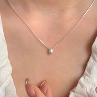 Collier pendentif mini goutte d'eau S925, style tendance, chaîne fine, pour femme, bijoux