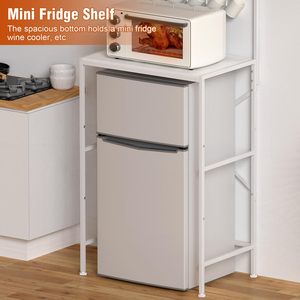 Support de réfrigérateur miniature à 2 niveaux avec rangement, étagère de rangement autoportante en métal pour <span class=keywords><strong>micro</strong></span>-ondes de cuisine, pour salon et bureaux - Product Image 3